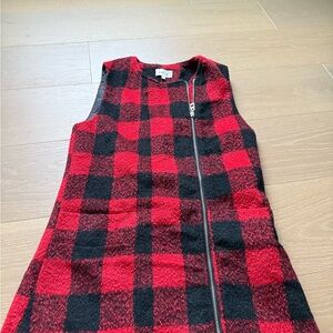 Red and Black Buffalo Plaid Sleeveless Vest